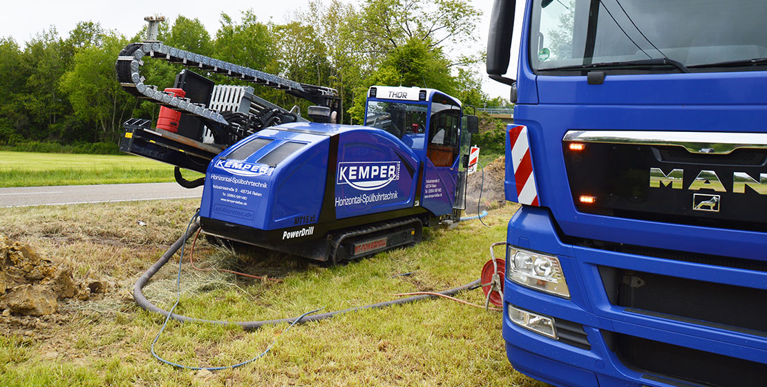 Der Vorgang der Horizontal-Spülbohrtechnik